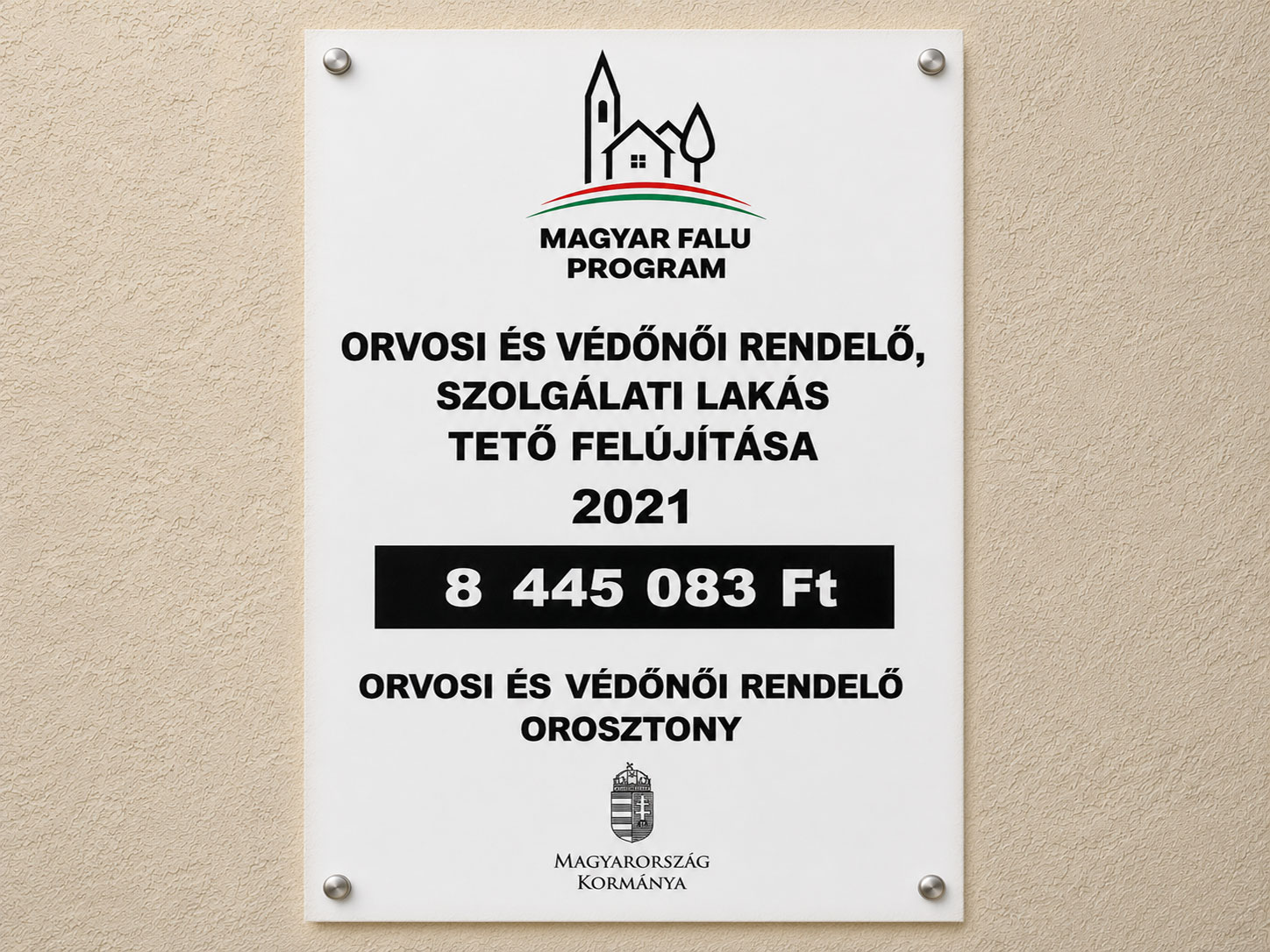 Magyar Falu Program – az orvosi és védőnői rendelő, valamint a szolgálati lakás tetőfelújítása