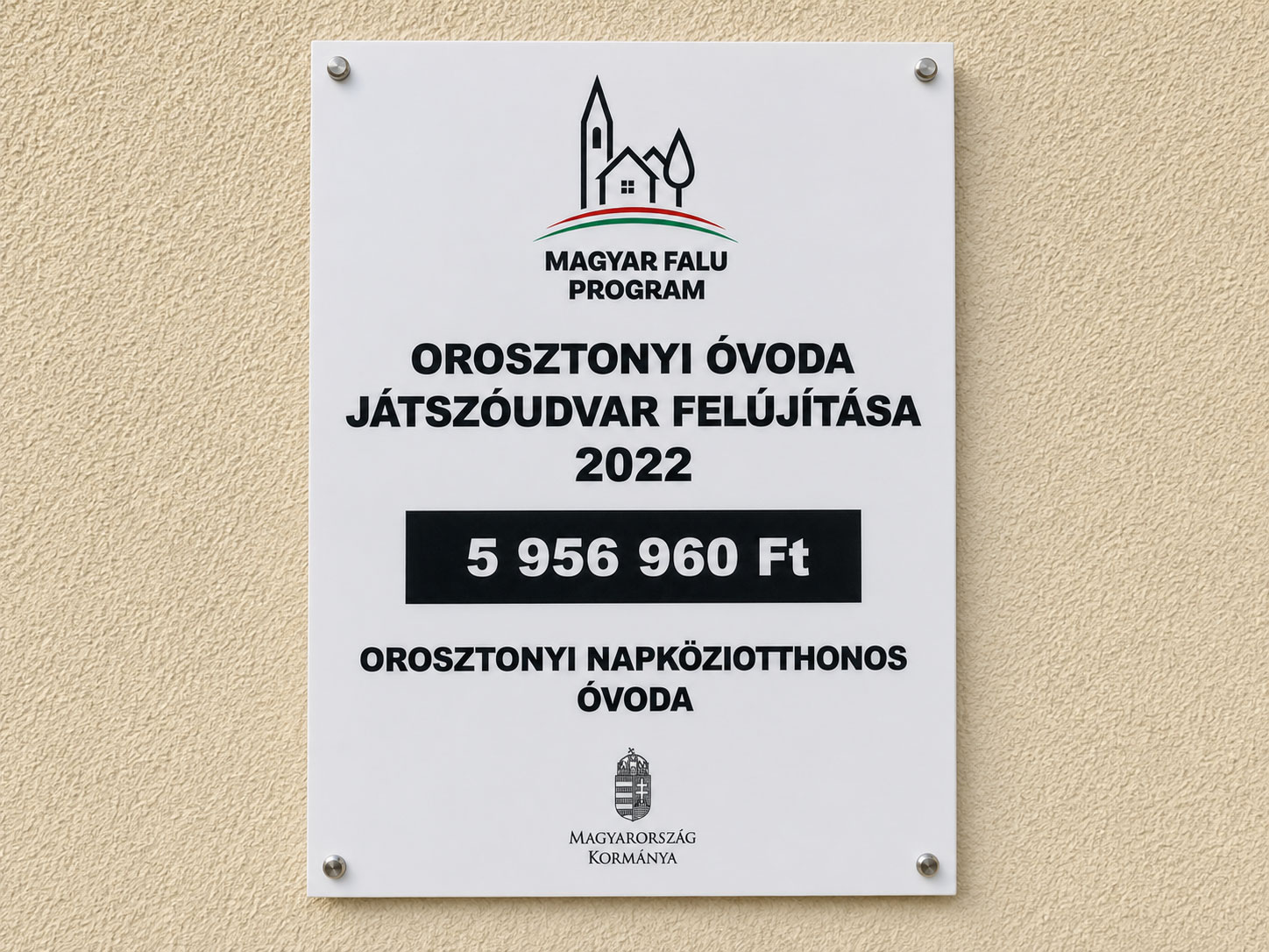 Magyar Falu Program – az Orosztonyi Napköziotthonos Óvoda játszóudvarának felújítása
